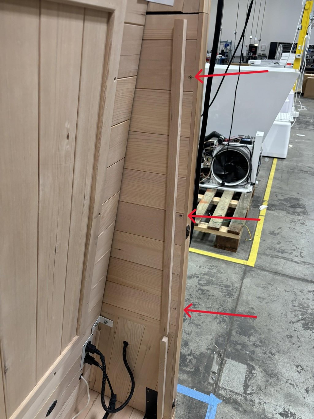 Side wall infrared heater panel replacement step